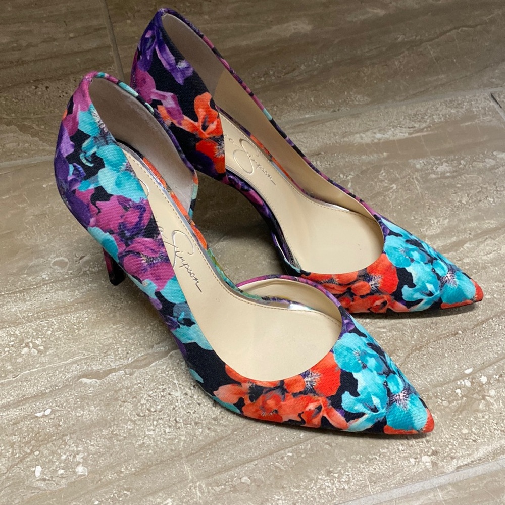 Jessica Simpson floral heels